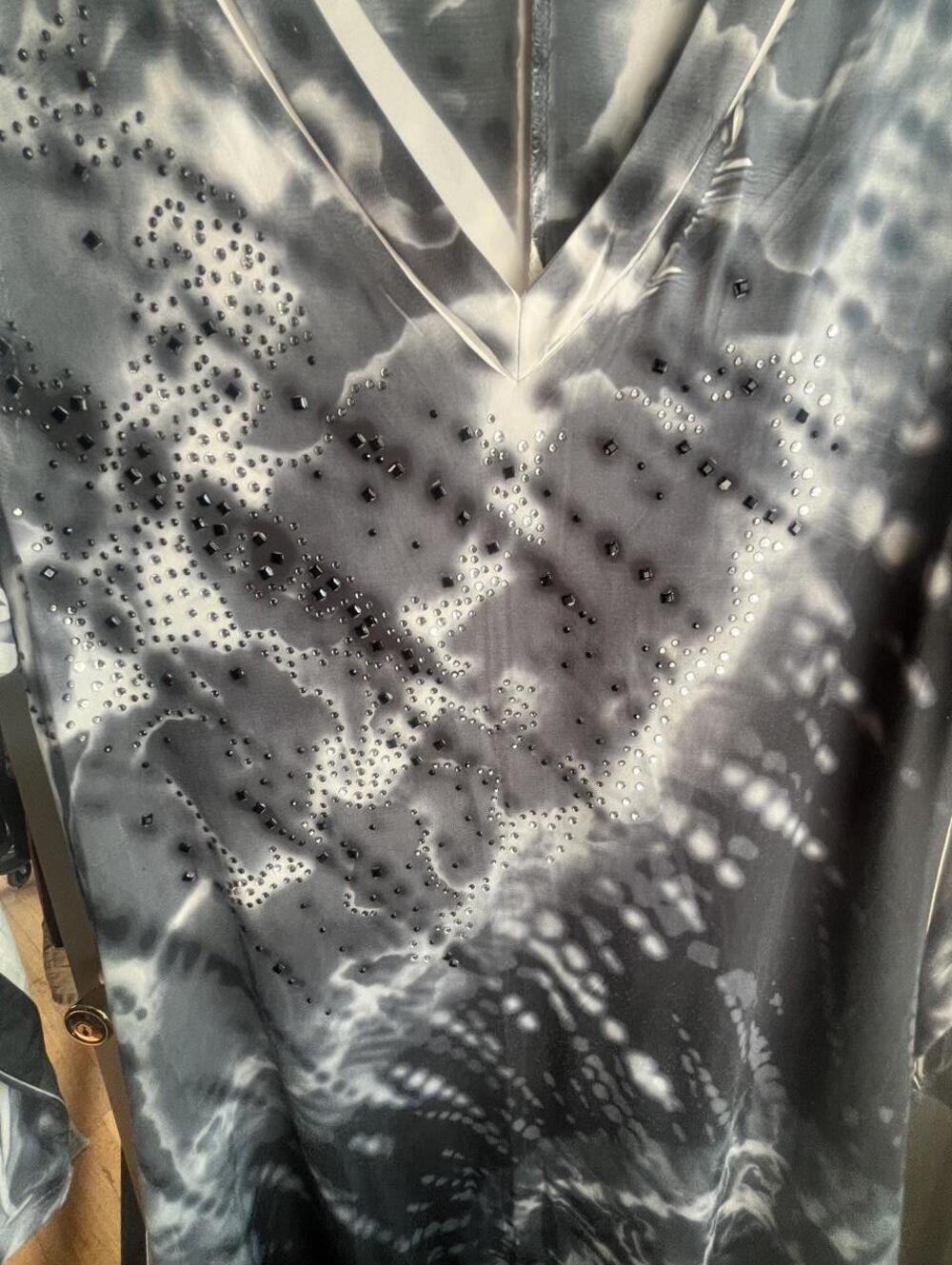 Vintage Y2K R. Rouge Rhinestone Abstract Mini Dress - Picture 2 of 4